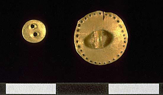 More gold, this time sequins from the pre-Indus Kot Diji phase (2600-2800 BCE) found at Harappa.