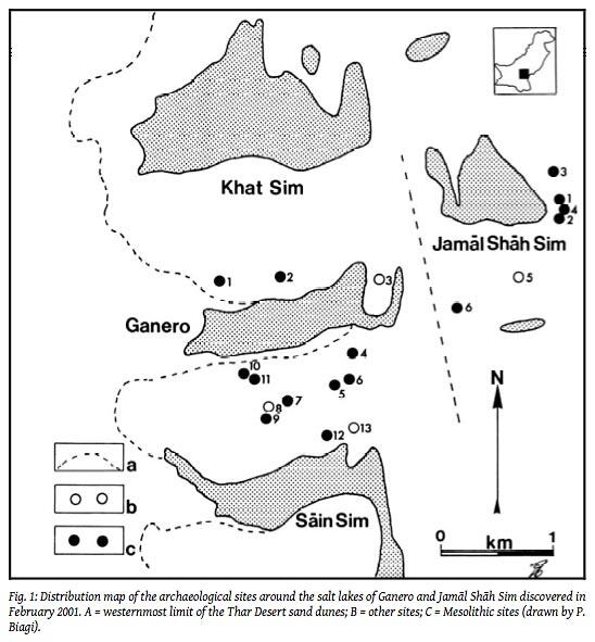 Sites around the salt lakes of ganero