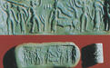 Impression of a Harappan cylinder seal from Kalibangan