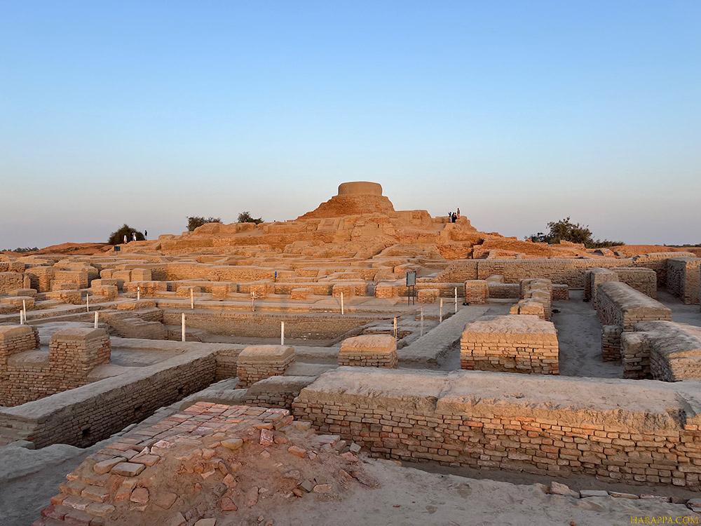 Stupa Mound Mohenjo-daro at Sunset