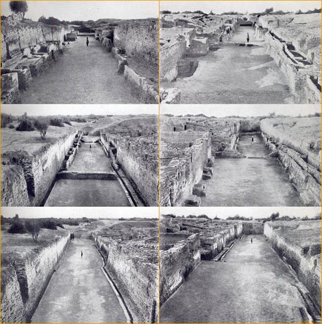 Looking down is going back in time, what you see on top are later sections now gone. On the LEFT side: First Street, Intermediate Levels I-III,From North. RIGHT side: First Street, Intermediate Levels I-III, From South.