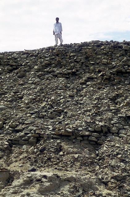 The eastern wall is strongly fortified with stones.