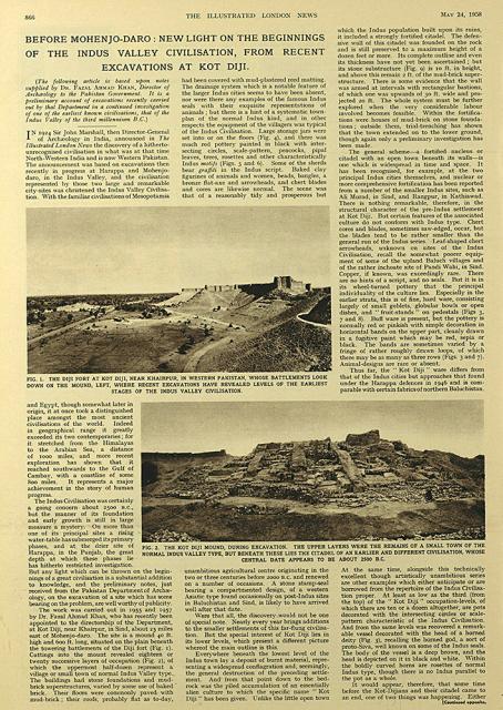 Before Mohenjo-daro: New Light on the Beginnings of the Indus Valley Civilisation, from Recent Excavations at Kot Diji