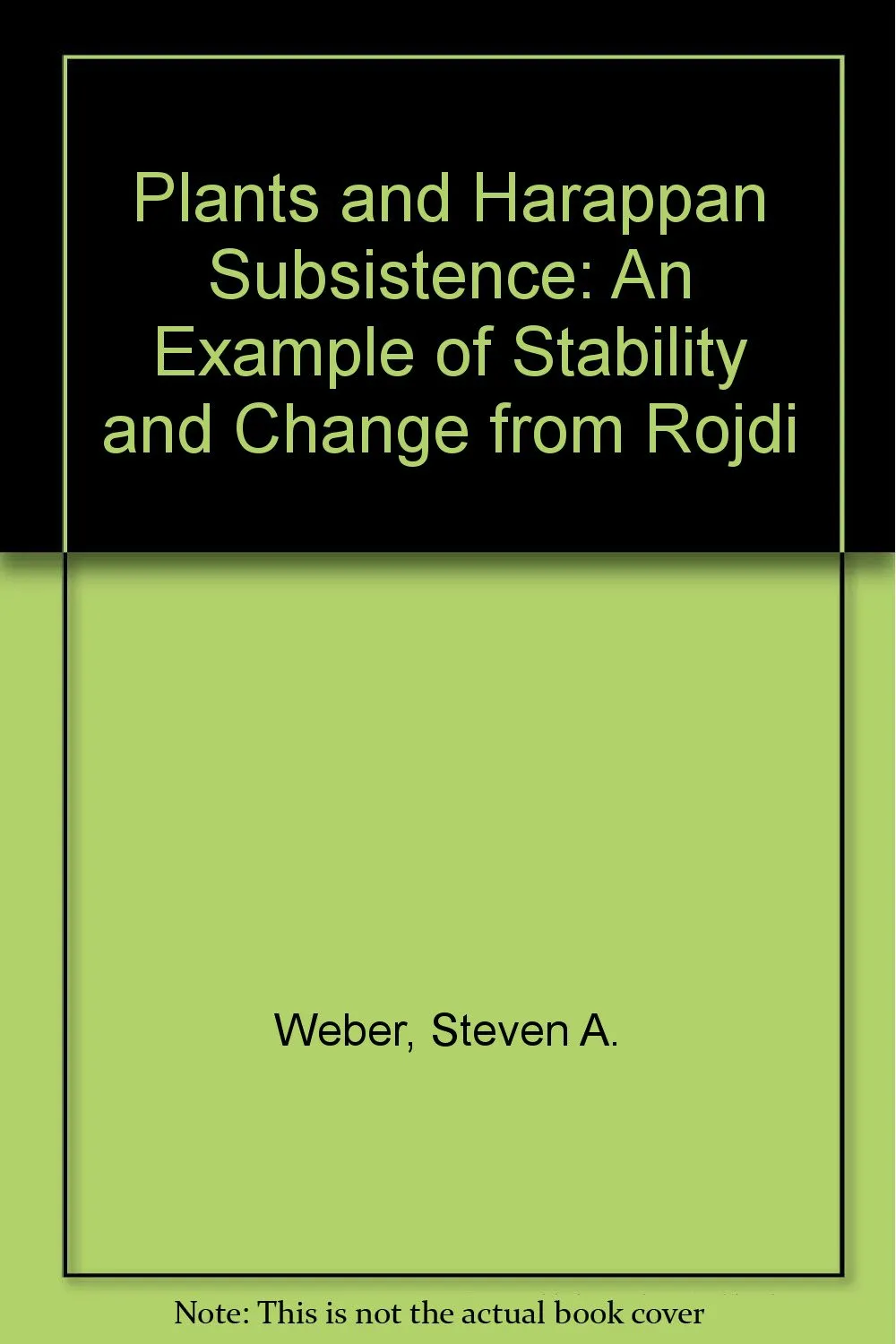 Plants and Harappan Subsistence: An Example of Stability and Change from Rojdi
