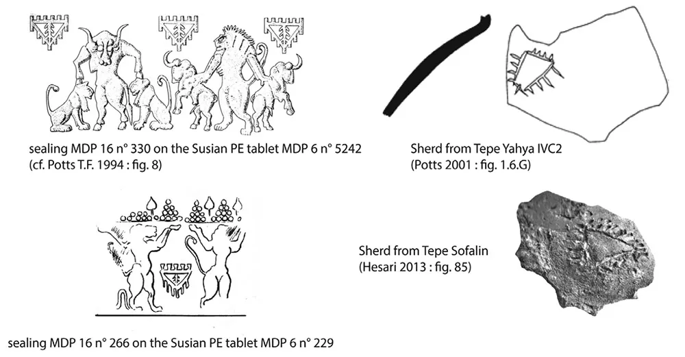 The hairy triangle on cylinder sealings and as a sign scratched on ceramic sherds