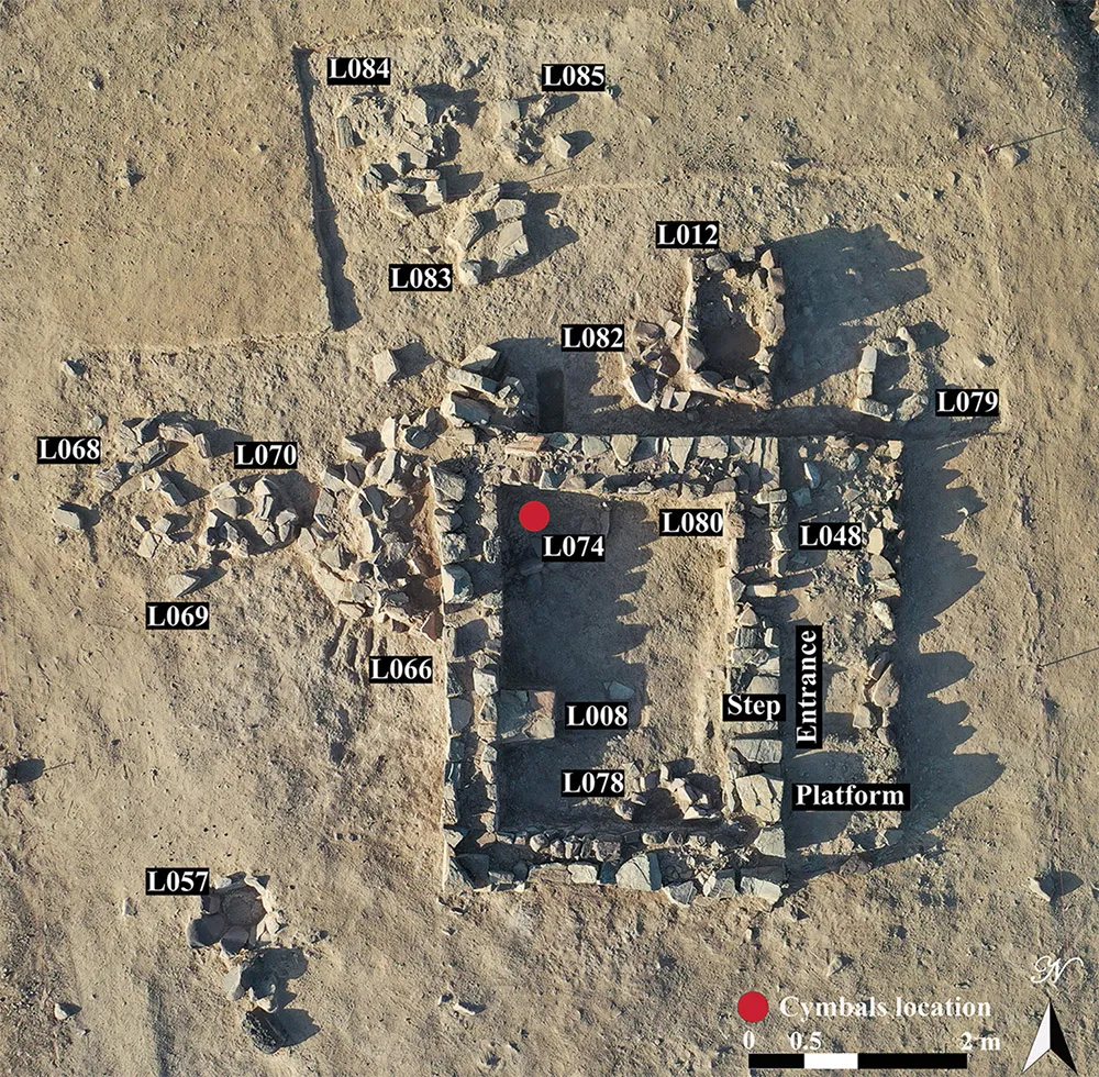 Drone image of building S1 taken at the end of the 2021 field season