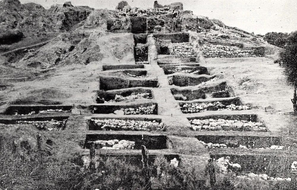 Excavated areas of the lower city