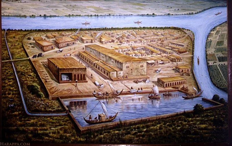 Lothal dockyard as envisaged by The Archaeological Survey of India