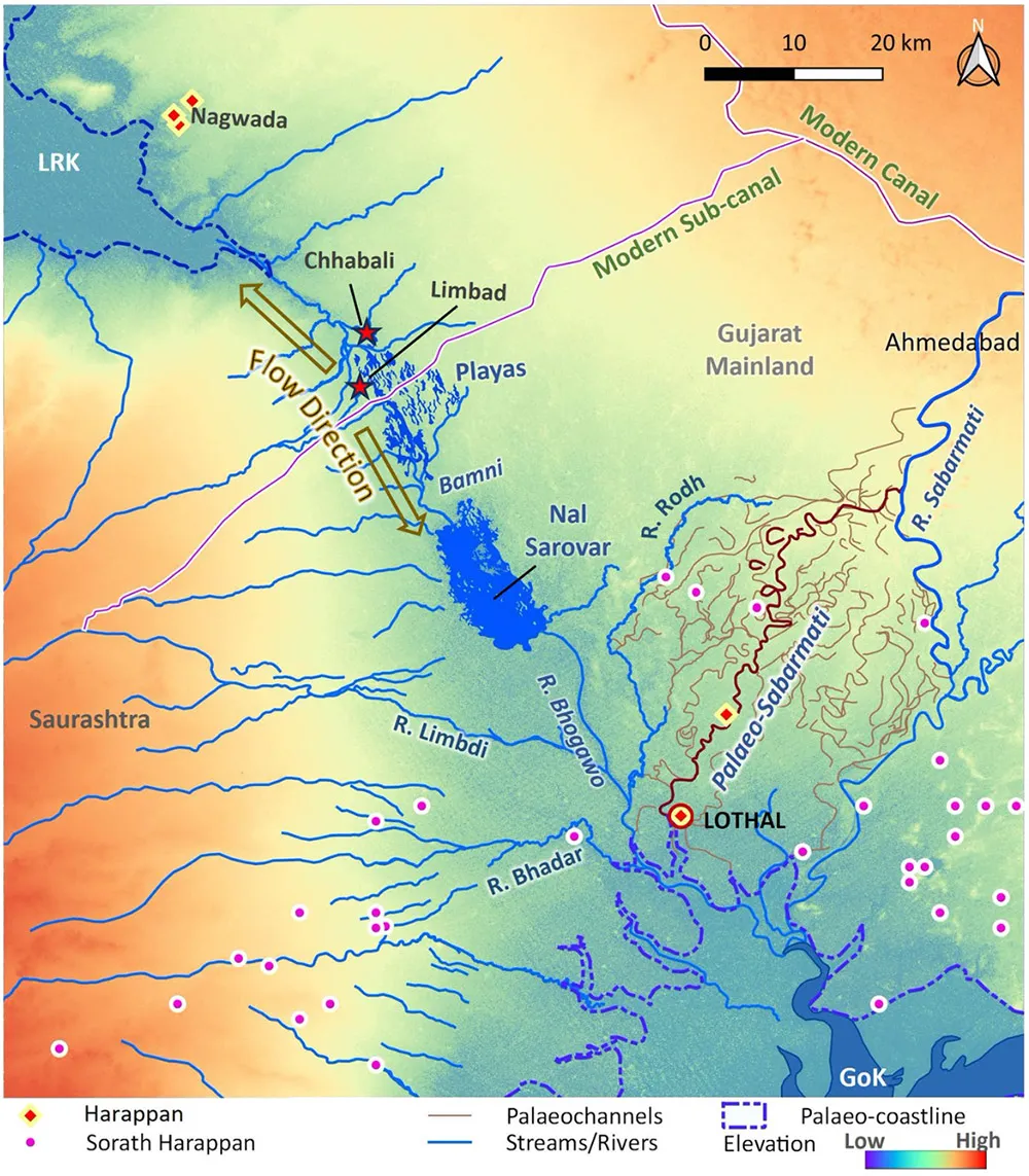 Visualisation of the terrain and drainage flow around the Nal Corridor.