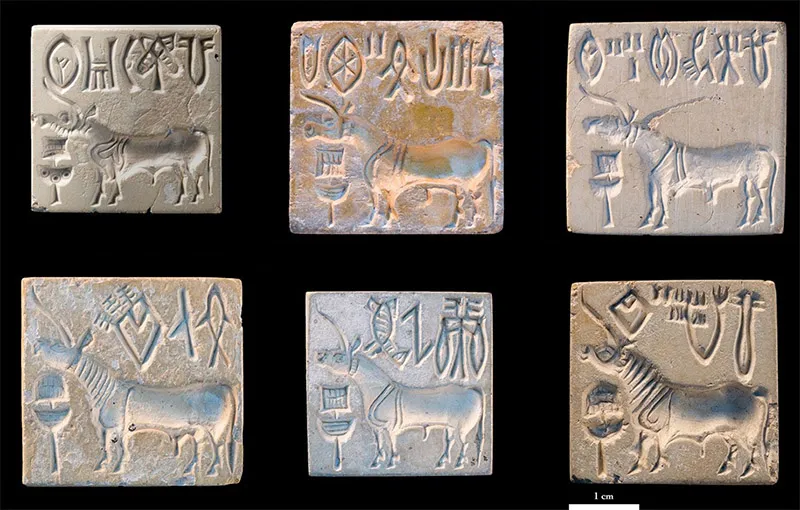 Unicorn stamp seals recovered from Mohenjo-daro