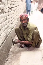 Mohenjo-daro Conservation of brick walls in DK - G Area, Lower Town