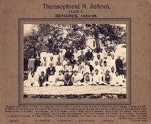 Theosophical School Class X  Benares, 1934-1935