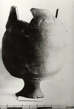 Incomplete vase with pedestal base from Mound AB