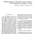 Preliminary Report on Excavations at the Late Paleolithic Occupation Site at Baghor Locality