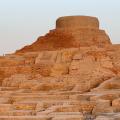 Mohenjo-daro view of Stupa mound at sunset
