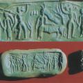Impression of a Harappan cylinder seal from Kalibangan