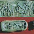Impression of a Harappan cylinder seal from Kalibangan