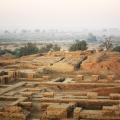 Mohenjo-daro, Great Bath and Granary, SD Area, looking west from the stupa mound