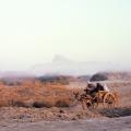 Mohenjo-daro Citadel mound and Stupa in the mist